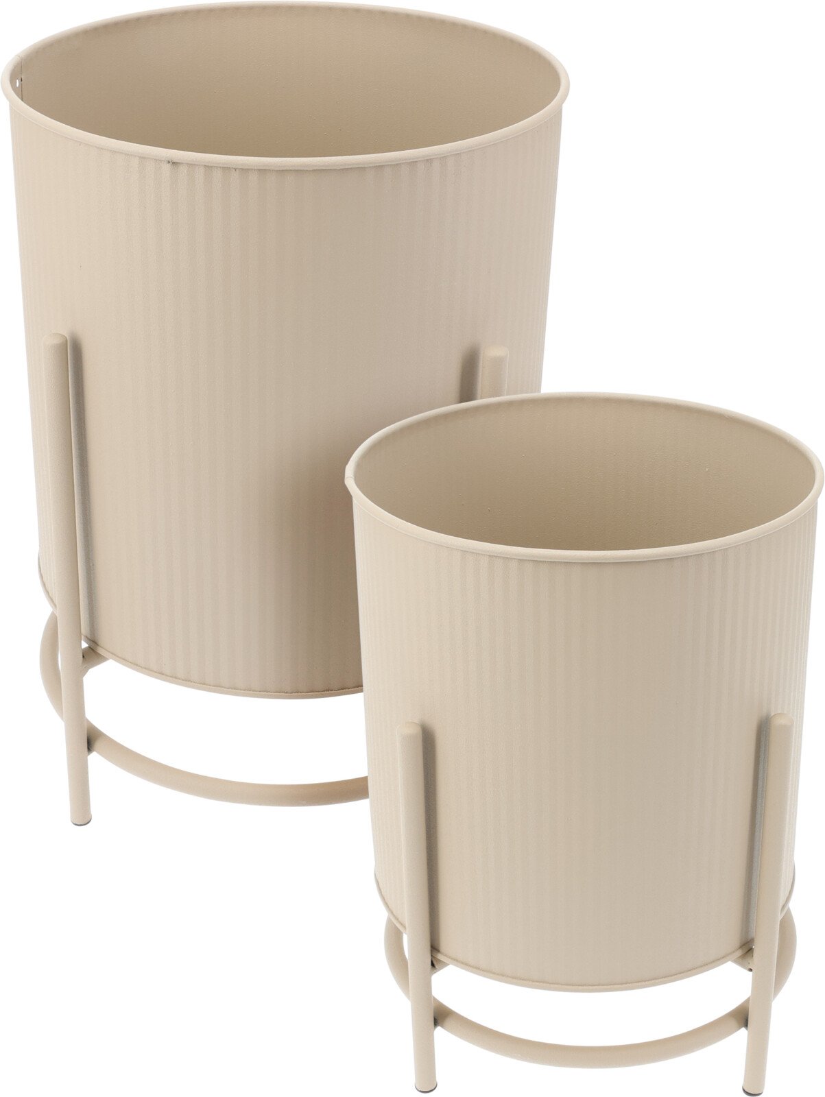 Kambarinis vazonas, ant kojelių, kreminės sp., metalinis, 20 x 28 cm