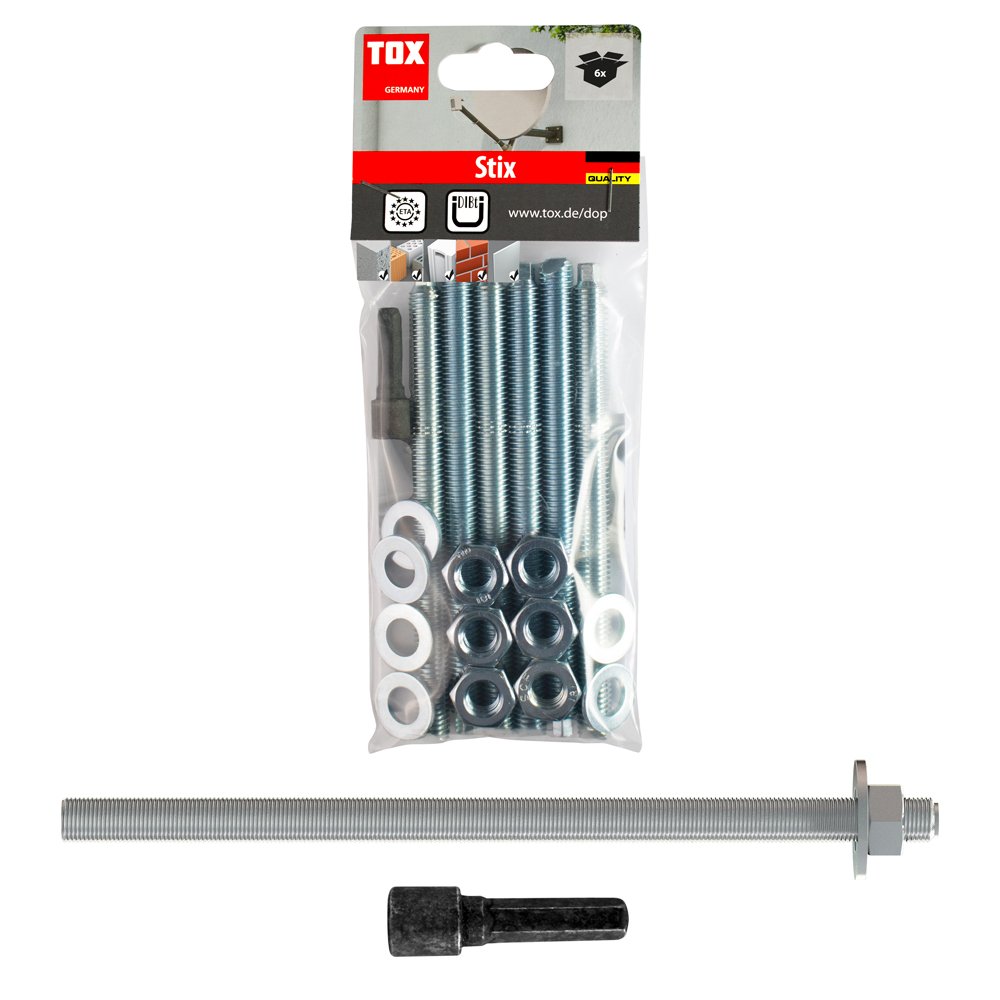 Srieginis strypas tvirtinimo dervai TOX Stix-VZ, M10/130 mm, cinkuotas, 10 vnt.