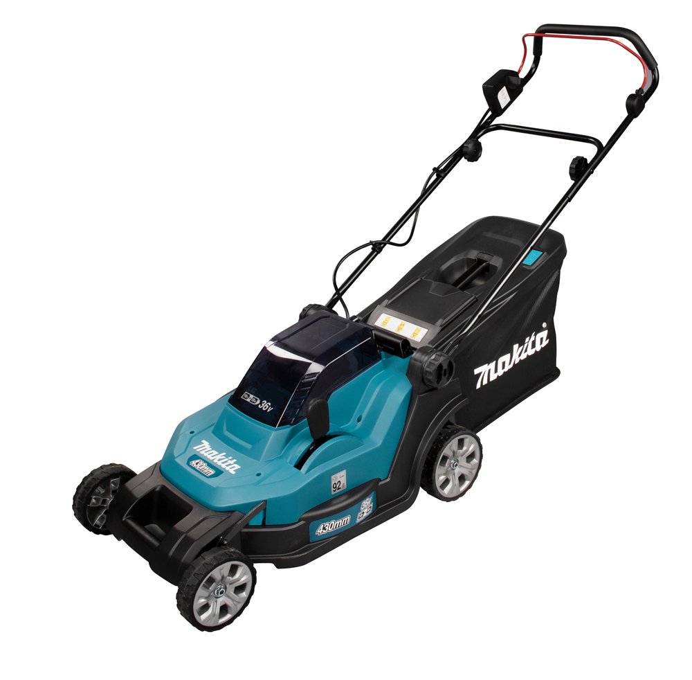 Akumuliatorinė vejapjovė MAKITA DLM432Z, 2 x 18 V, 43 cm, 40 l krepšys, be akumuliatoriaus ir pakrovėjo