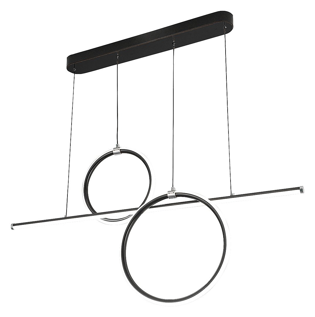 Pakabinamas LED šviestuvas RABALUX Willow, 48W, 230V, 4000K, 2760 lm, IP20, metalinis, matinės juodos sp., 1110 x 1470 x 70 mm, 6970