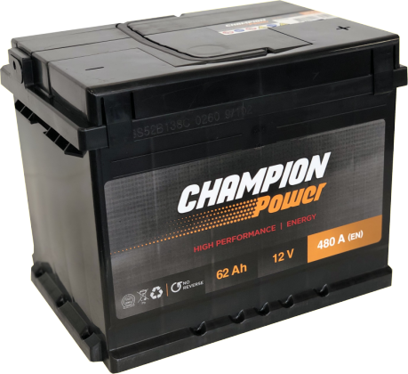 Akumuliatorius CHAMPION POWER 12 V, 62 Ah, 480 A, EN