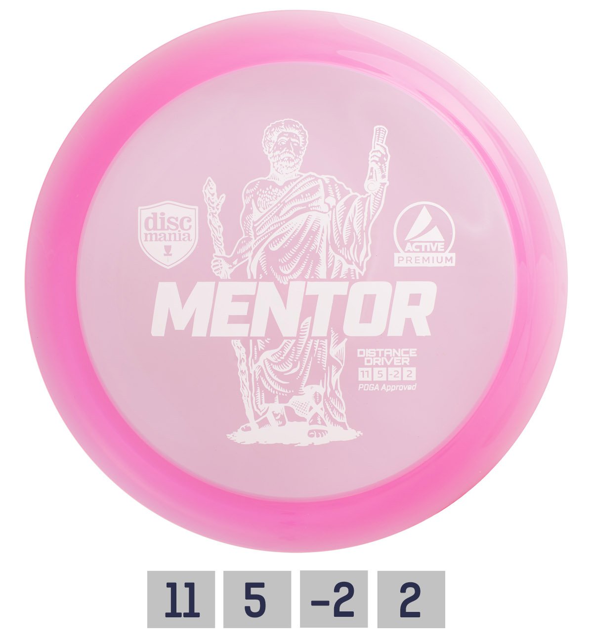 Diskgolfo diskas DISCMANIA MENTOR Distance Driver, premium pink