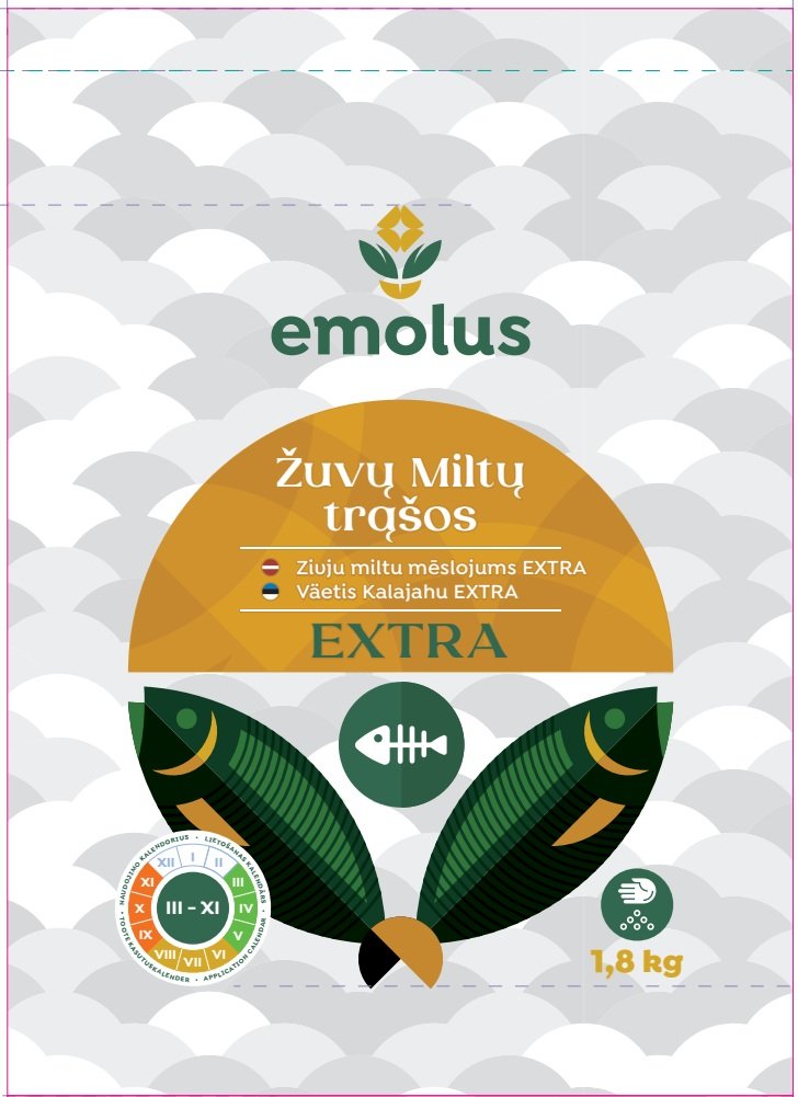 Organinės trąšos žuvų miltai EXTRA, 1,8 kg