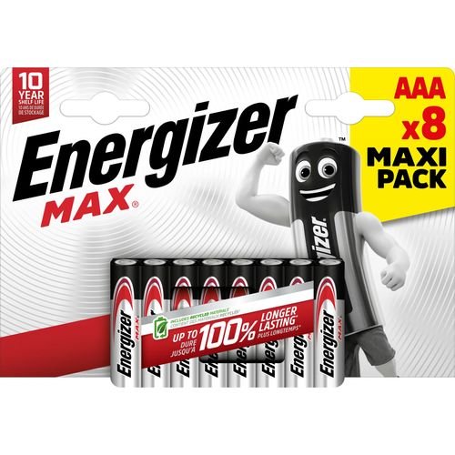 Maitinimo elementai ENERGIZER MAX, 8 vnt., AAA LR03, 1,5 V, šarminės