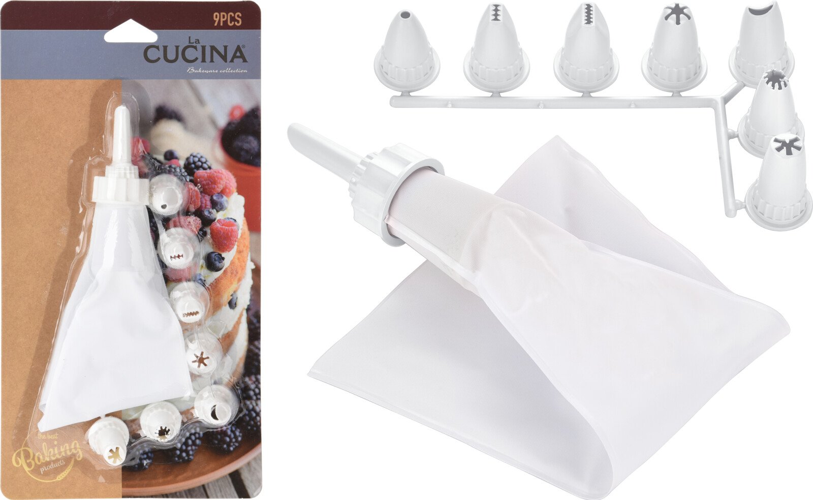 Konditerinis maišelis, su 8 antgaliais