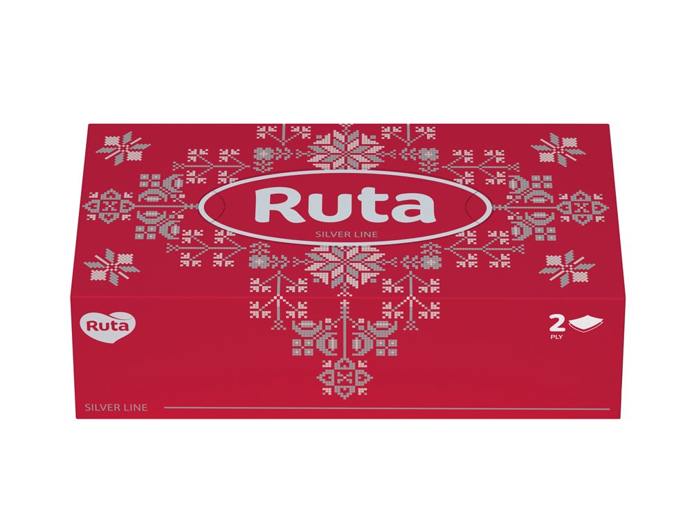 Kosmetinės servetėlės RUTA Women Brick, 150 lap., 2 sl., baltos sp.