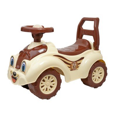 Vaikiškas automobilis TECHNOK, paspiriamas, matmenys 65 x 44 x 31 cm, šviesiai/tamsiai rudos spalvos