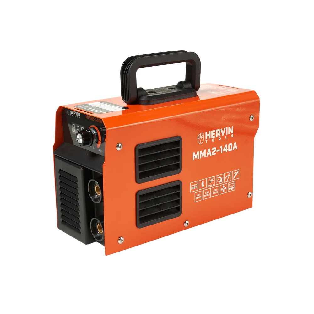 Suvirinimo aparatas HERVIN TOOLS MMA2-140A, 20-140 A, Ø1,6-4,0 mm, 5,8 kW, LCD ekranas