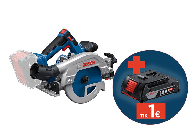 Akumuliatorinis diskinis pjūklas BOSCH Professional, GKS 18 V-57-2 GX, SOLO, 18 V, be akumuliatoriaus ir kroviklio, 06016C1000