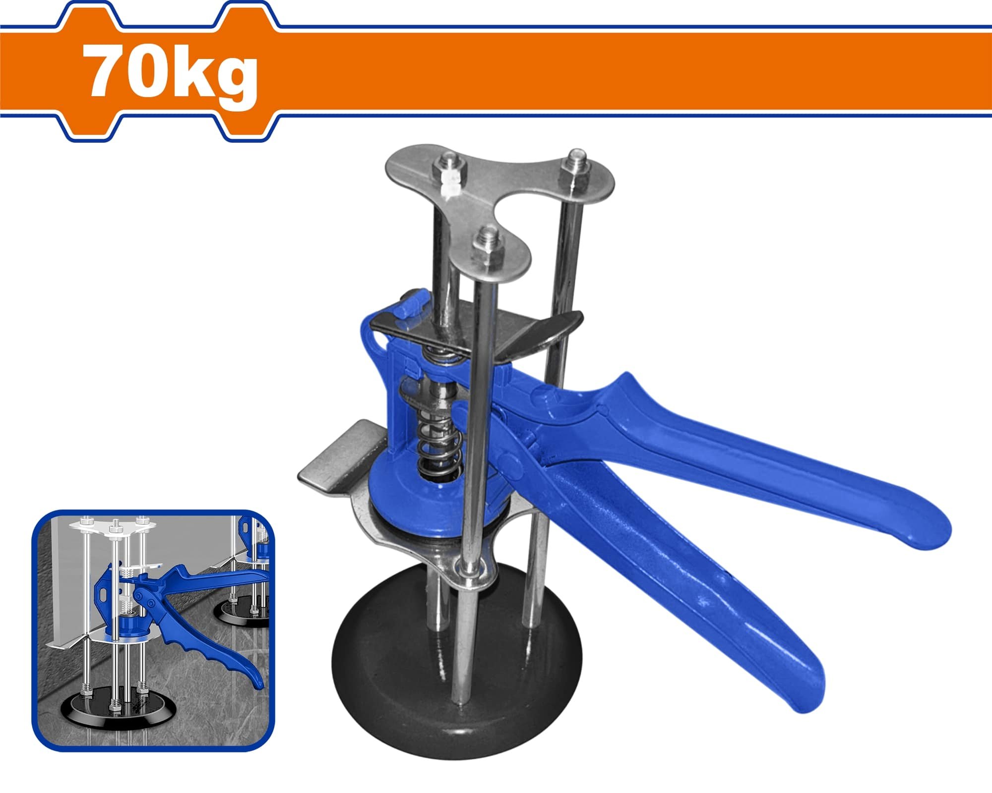 Plytelių aukščio reguliatorius WADFOW, d-8 mm, reguliuojamas aukštis iki 100 mm, 70 kg, WXZ7003