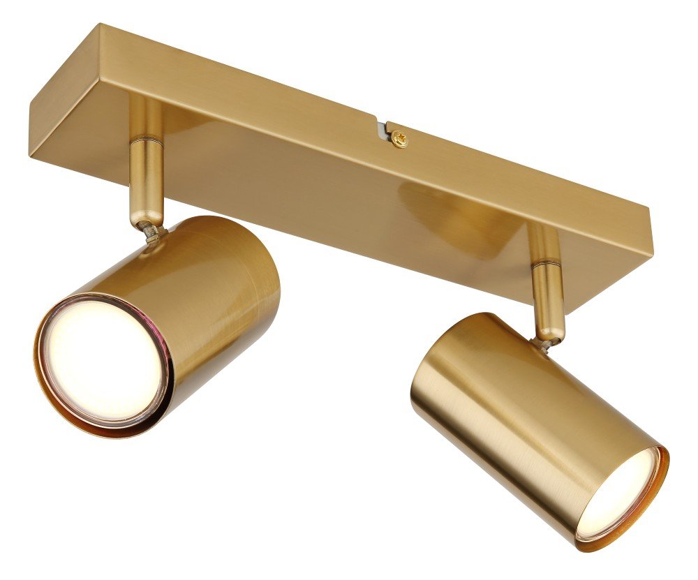 Kryptinis šviestuvas GLOBO Robby, GU10, 2 x 25W, 230V, aukso sp., 260x60x120 mm