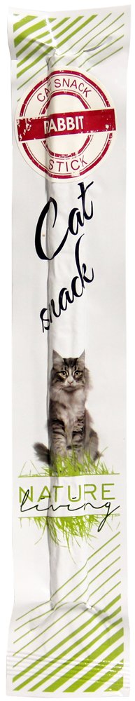 Skanėstas katėms NATURE LIVING, pagaliukas su triušiena 1 vnt., 18 cm, 12g