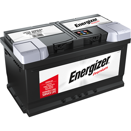 Akumuliatorius ENERGIZER EM80-LB4, 12 V, 80 Ah, 740 A, 315 x 175 x 175 mm, starterinis, rūgštinis