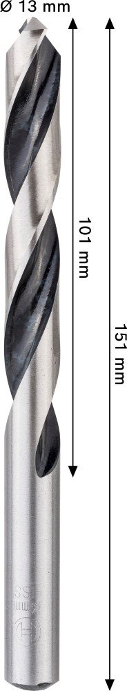 Grąžtas metalui BOSCH HSS (PointTeQ), cilindrinis kotas, 13 mm, 1 vnt.
