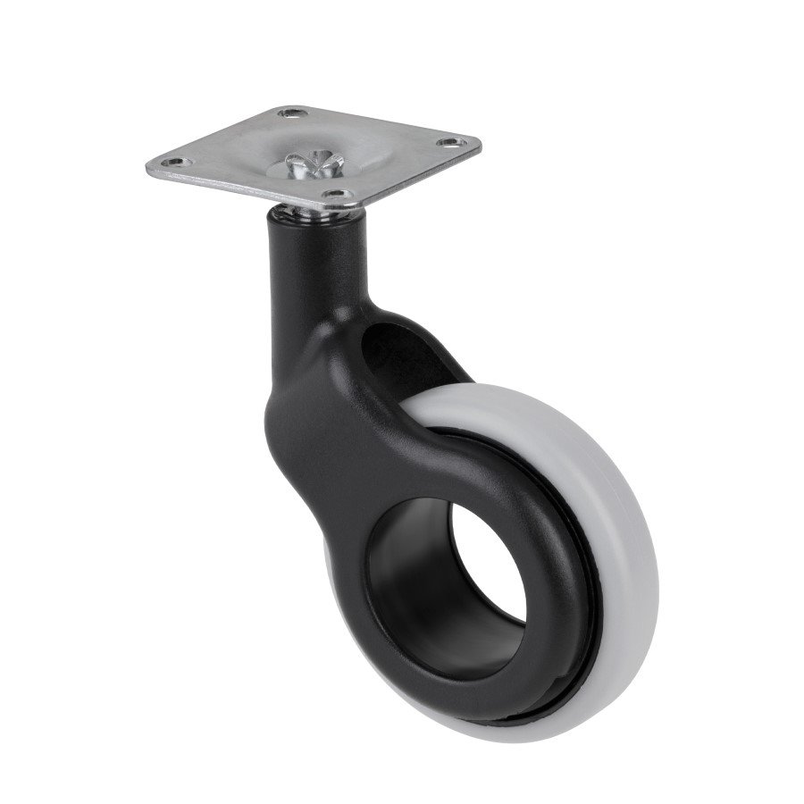 Baldinis ratukas WALTECO, d-60 mm, pasukamas su plokštele, apkrova 30 kg