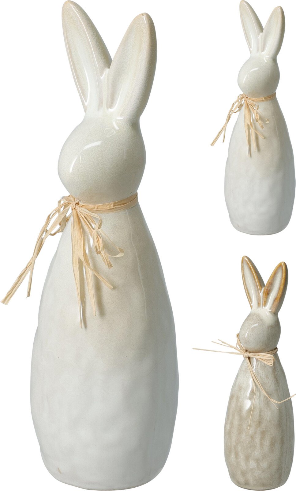 Velykinė dekoracija Triušis, su kaspinėliu, 18 cm, 2 skirtingų dizainų 
