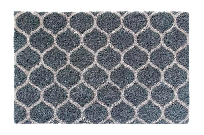 Kilimėlis RICCO Grey Coco Mosaic, 40 x 60 cm, 100% kokoso plaušas, PVC pagrindas, 813-012