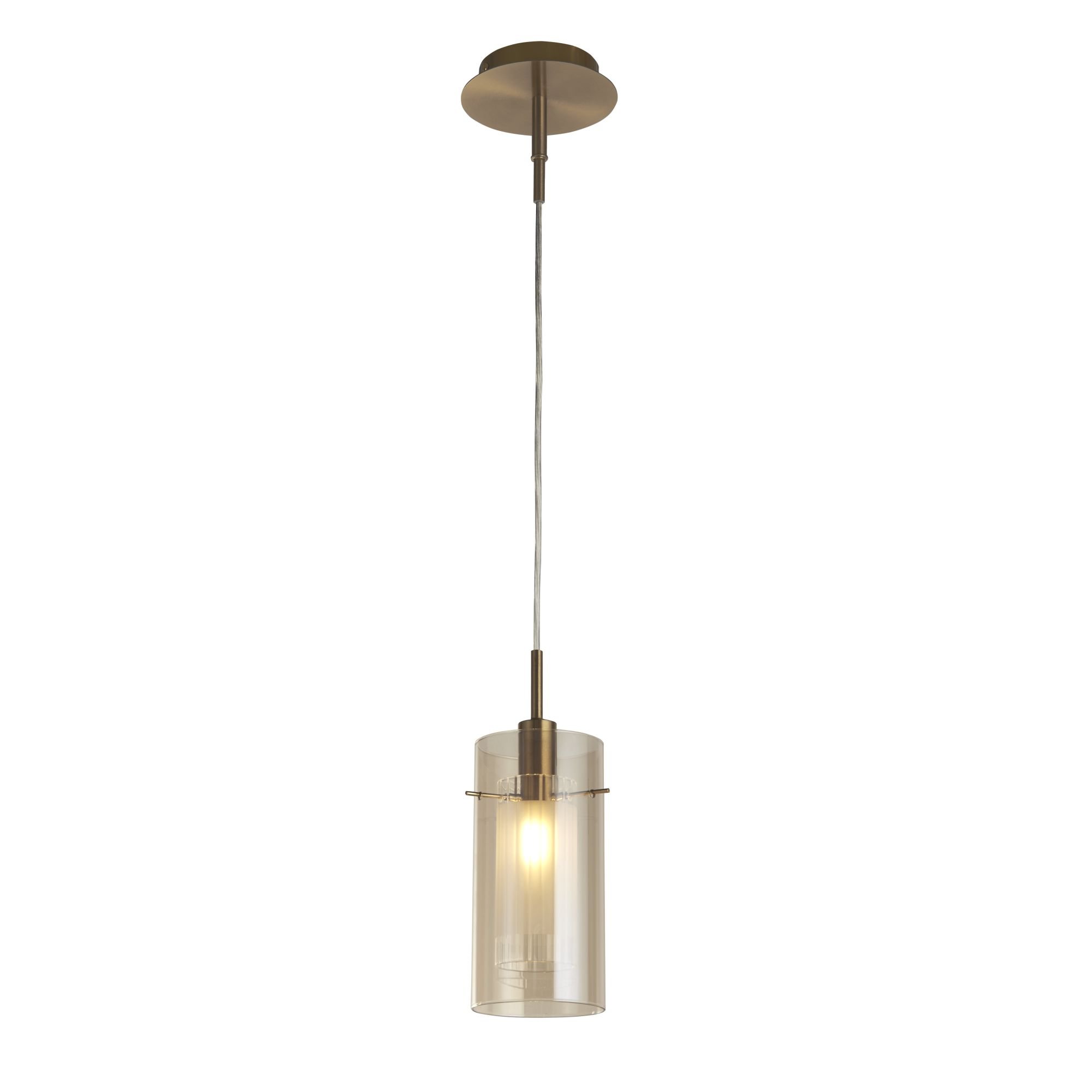 Pakabinamas šviestuvas SEARCHLIGHT Duo 3, E14, 1x60W, AXPxG 120x13x13 cm, bronzos sp., 2301CP