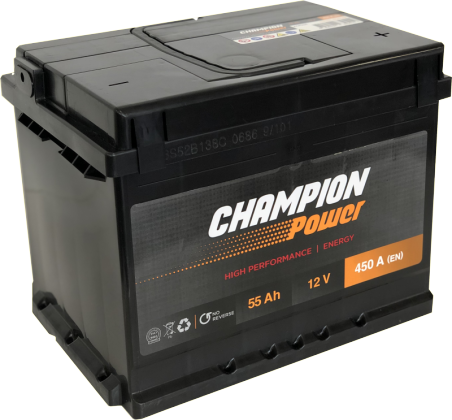 Akumuliatorius CHAMPION POWER 12 V, 55 Ah, 450 A, EN