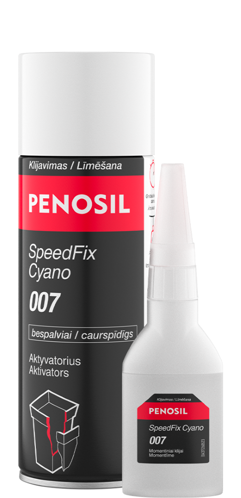 Momentiniai klijai ir aktyvatorius PENOSIL Speedfix Cyano 007, 50 g + 200 ml
