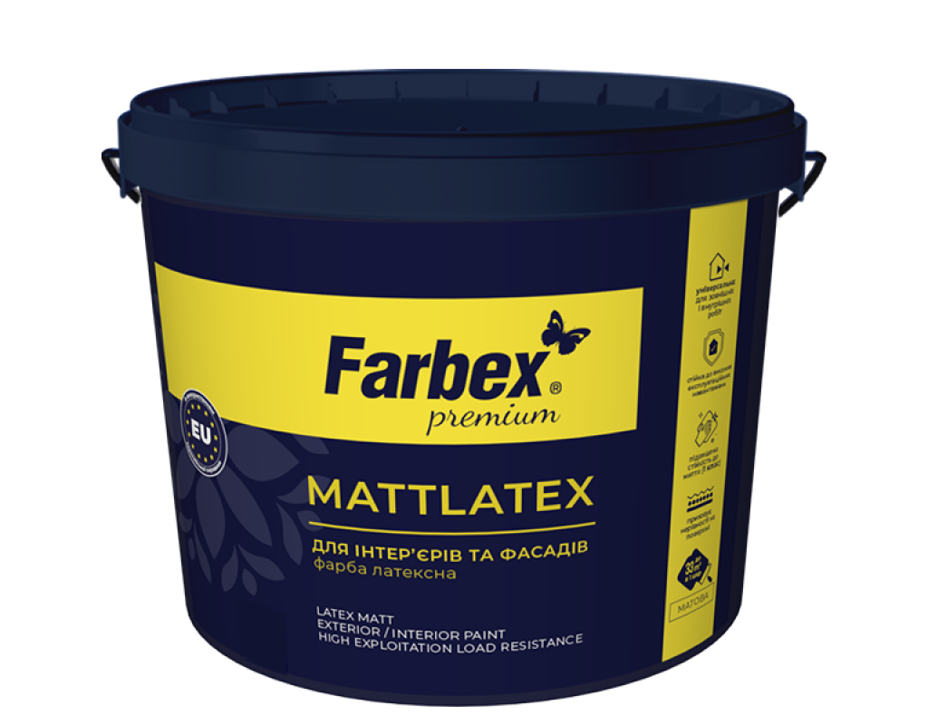 Dažai lateksiniai FARBEX MATTLATEX, sp. baltI matiniai, 14kg