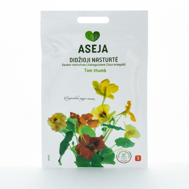 Gėlių sėklos, didžioji nasturtė Tom thumb, ASEJA, 2gr, 48100(5)