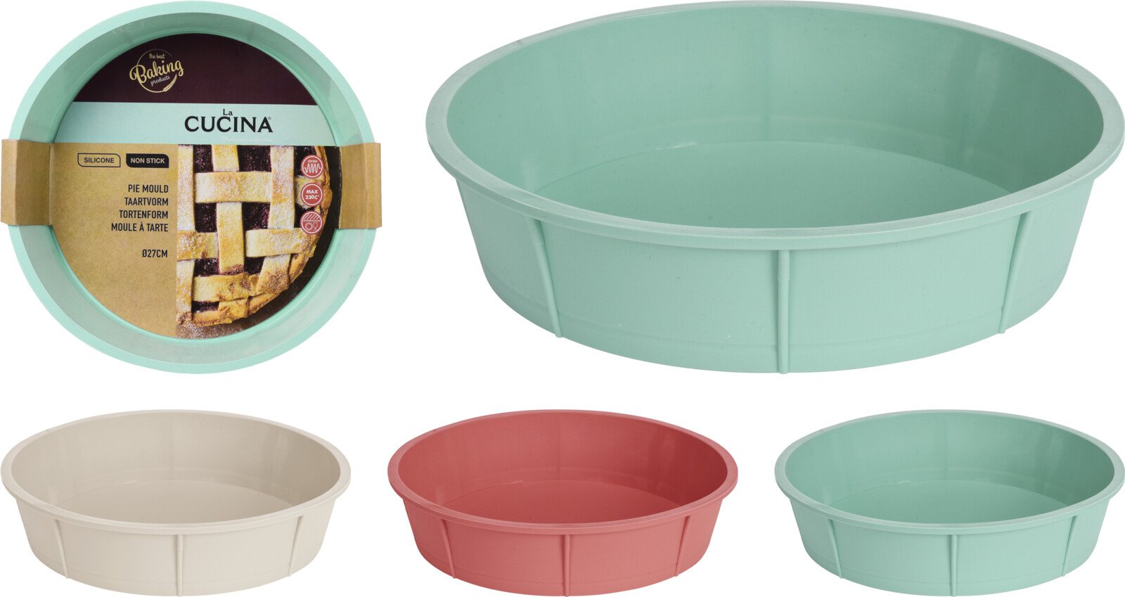 Silikoninė ovali kepimo forma, 27 cm, 3 skirtingų sp.