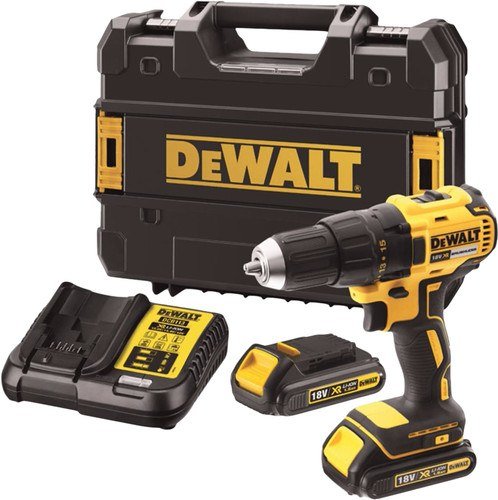 Akumuliatorinis gręžtuvas DEWALT DCD771S2-QW, maks. sukimo momentas 42 Nm, 18 V, 2 x 1,5 Ah akumuliatoriai, kroviklis