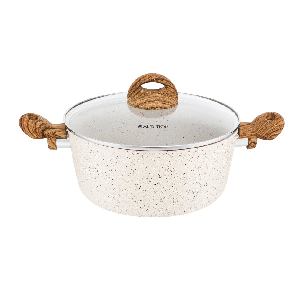 Puodas AMBITION Nature, akmens masės dizaino, 24 cm