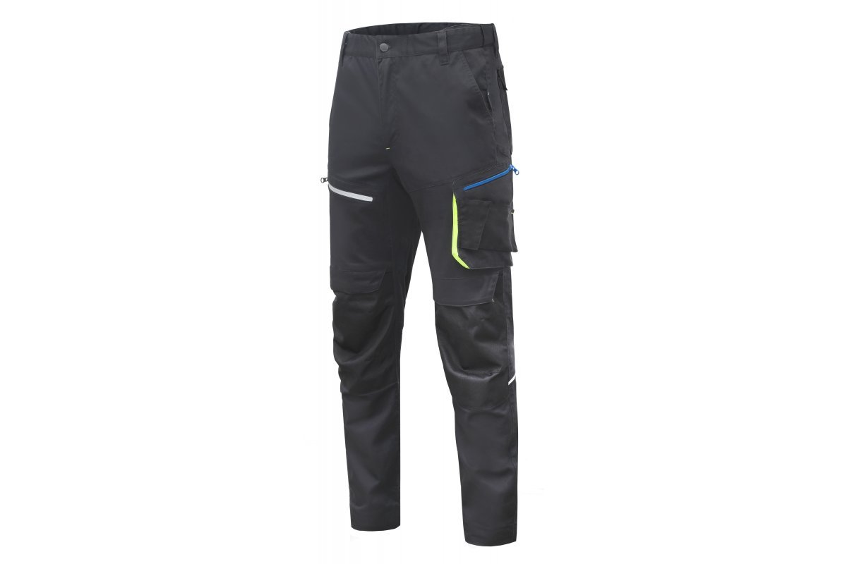 Kelnės HOGERT WORKWEAR Reetz, 58% medvilnė, 40% poliesteris, 2% elastanas, juoda spalva M (50) dydis, CE