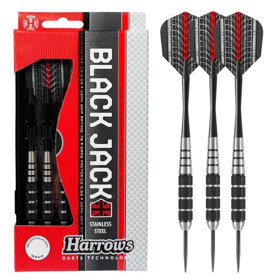 Darts strėlytės HARROWS Black Jack, steeltip, 3x22 g