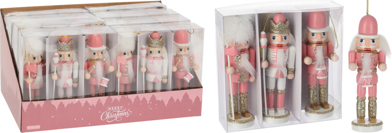 Eglutės žaisliukai Spragtukas, 3 vnt., 12 cm