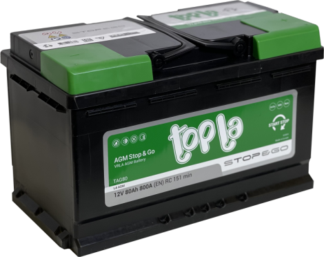 Akumuliatorius TOPLA AGM STOP & GO 12 V, 80 Ah, 800 A, EN800A