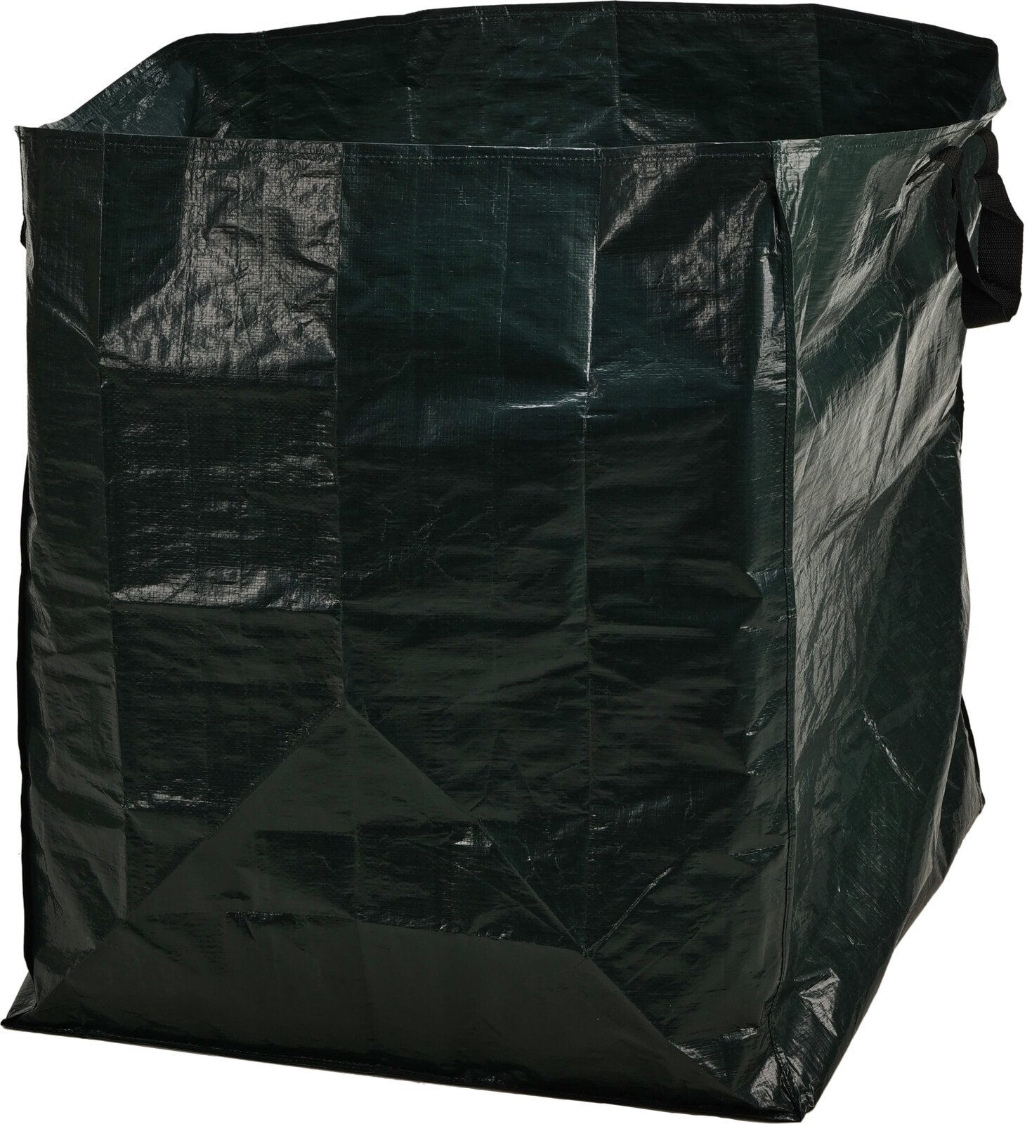 Sulankstomas maišas sodo atliekoms, 490 l, 70 x 70 x 80 cm, 120 g/m,2 su rankenomis, tamsiai žalios sp.