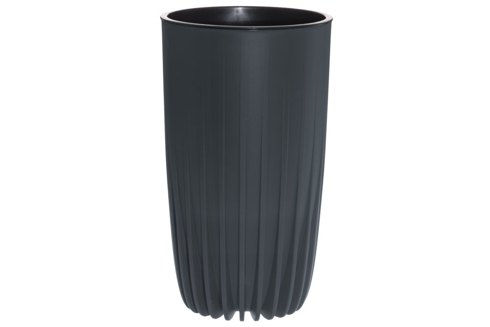 Plastikinis lauko vazonas 4Living Mira, antracito sp., 30 x 30 x 52 cm.