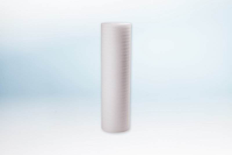 Pūsta polietileno plėvelė REGIS, 5 mm storio, 1,2 x 50 m, 60 m2/rul., 20 kg/m³ tankio, baltos spalvos