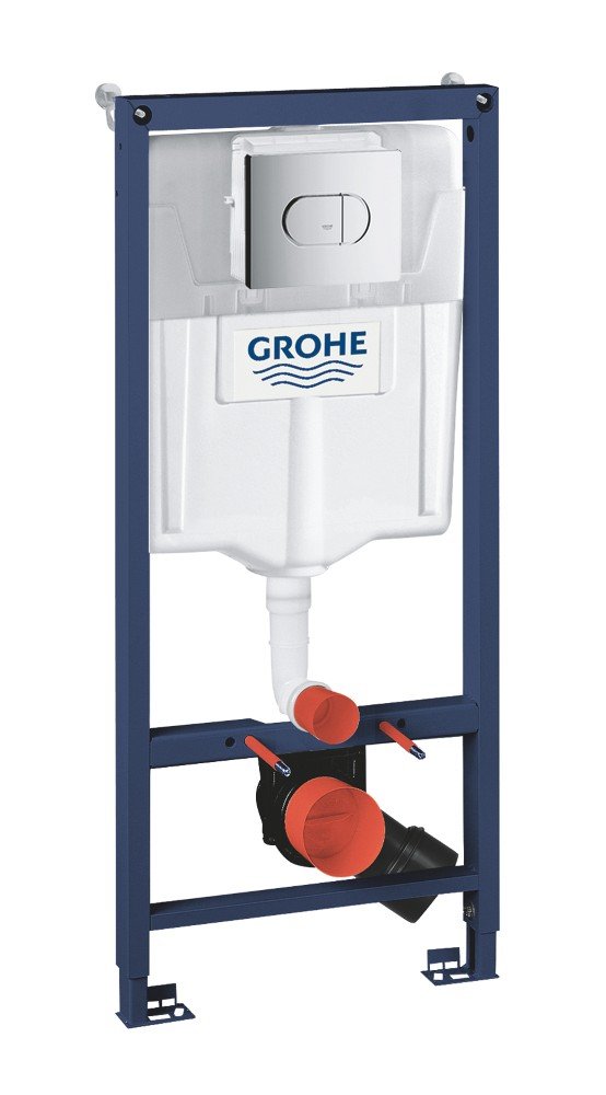 Klozeto rėmas GROHE 3-in-1, aukštis 1130 mm, komplekte mygtukas Arena Cosmopolitan, chromo spalvos, tvirtinimai, 38981000