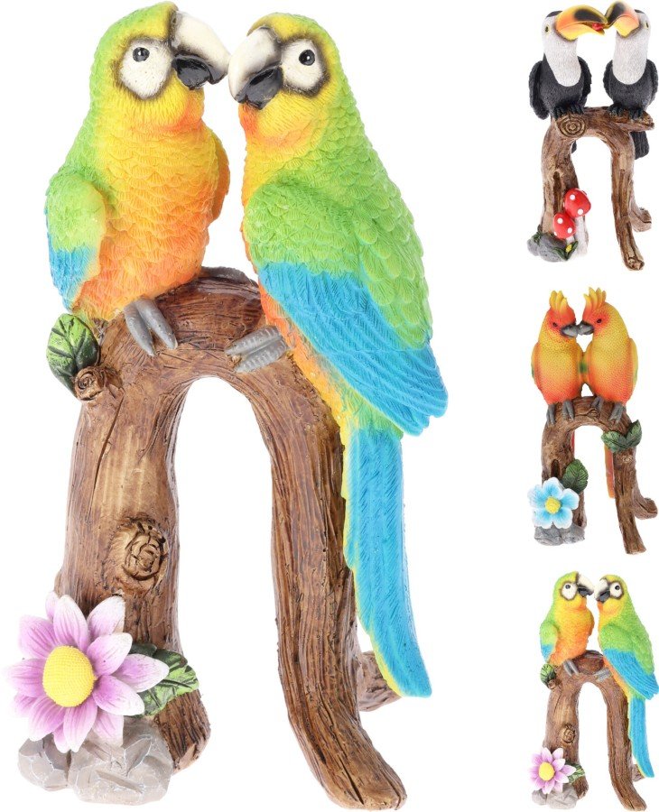 Sodo dekoracija Paukščiai, įvairių sp., 3 skirtingų dizainų, 13,8 x 10 x 24 cm.