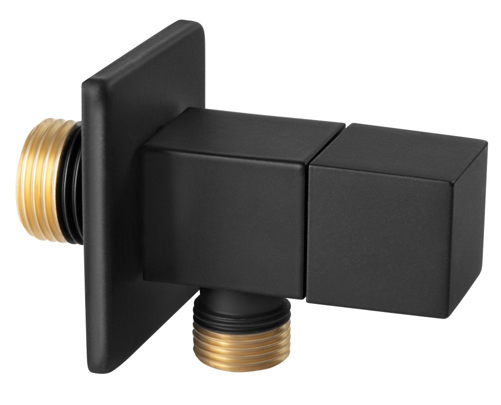 Kampinis ventilis FERRO QUADRO Z294-BL, su keramine galvute, G1/2 x 1/2, juoda, Z294-BL
