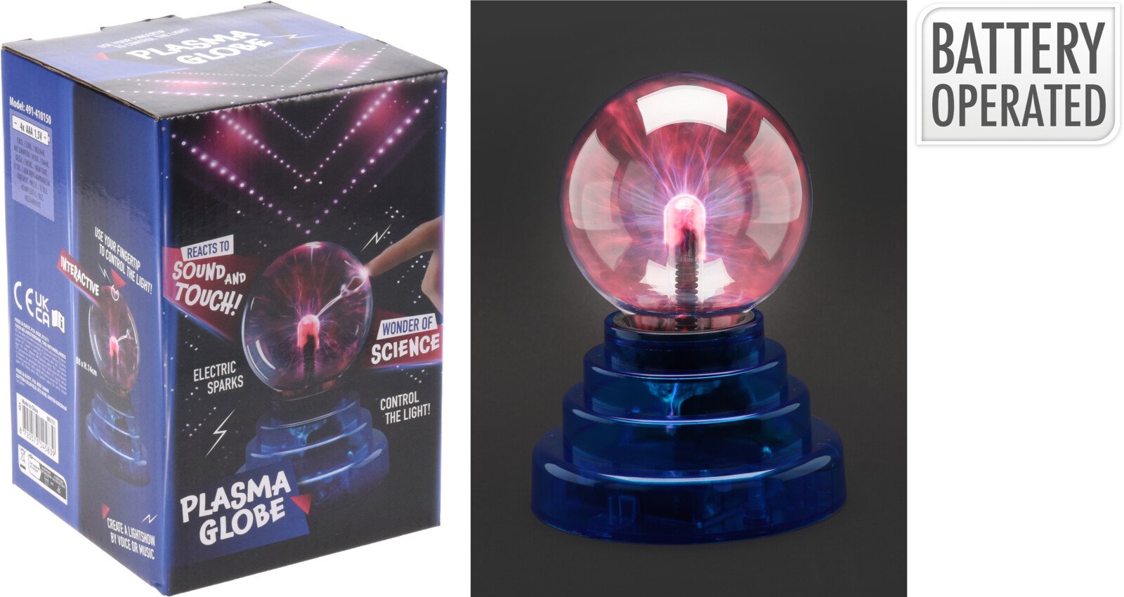 Stalinis šviestuvas KIDS, plasmos rutulys, 14x9 cm