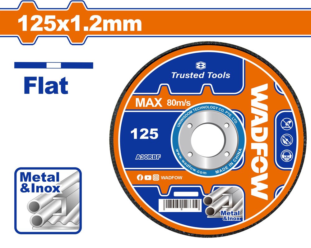 Abrazyvinis metalo pjovimo diskas WADFOW, 125x1,2x22 mm, WAC2351