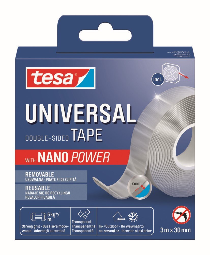 Nano dvipusė juosta TESA 55810, 3mX30mm