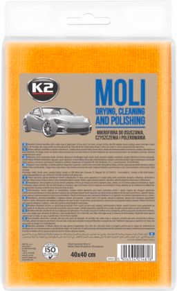 Automobilinė šluostė K2 Moli, 40 x 40 cm, iš mikropluošto, 400 gsm