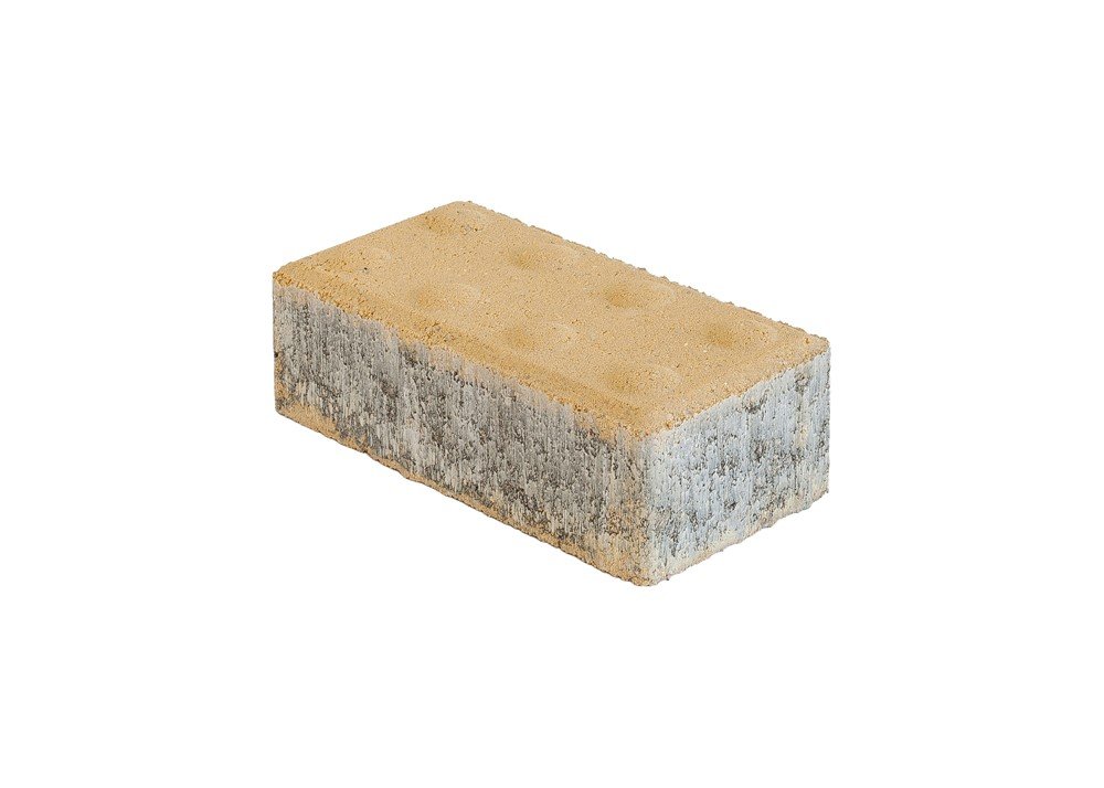 Taktilinė trinkelė BRIKERS PRIZMA 8, su burbuliukais, geltona, matmenys 200 x 100 x 80 mm, 1 m2 - 50 vnt.