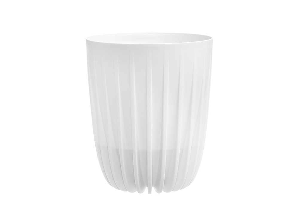 Plastikinis lauko vazonas 4Living Mira, baltos sp., 30 x 30 x 36 cm.