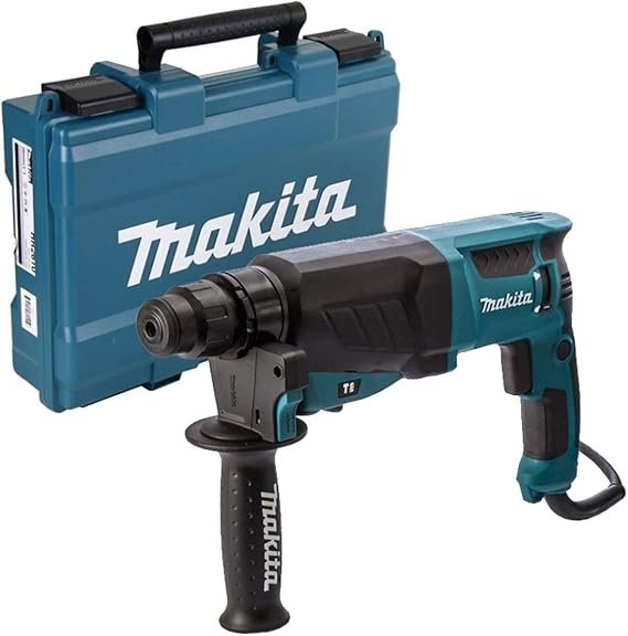 Elektrinis perforatorius MAKITA HR2630TJ, 3 darbo režimai, galia 800 W, smūgio jėga 2,4 J