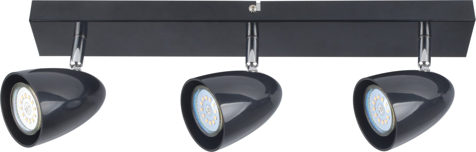 Kryptinis šviestuvas RABALUX Perico 73019, GU10 3X MAX 5W, skermuo 70 mm, IP20, 230V, 50Hz, juodos sp.