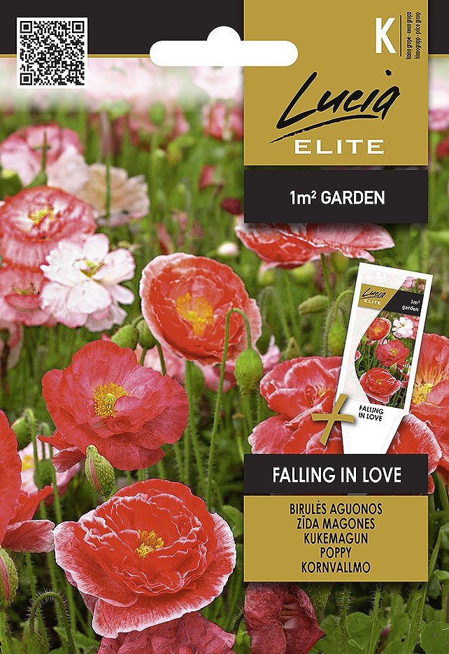 Gėlių sėklos, LUCIA ELITE ELN aguonos birulės FALLING IN LOVE, 3 g.