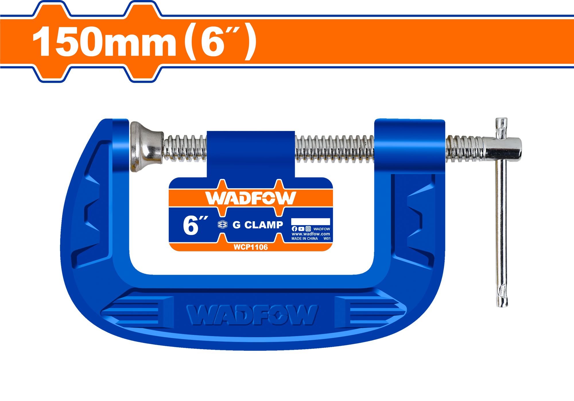 Spaustuvas WADFOW, G-formos, 150 mm, WCP1106