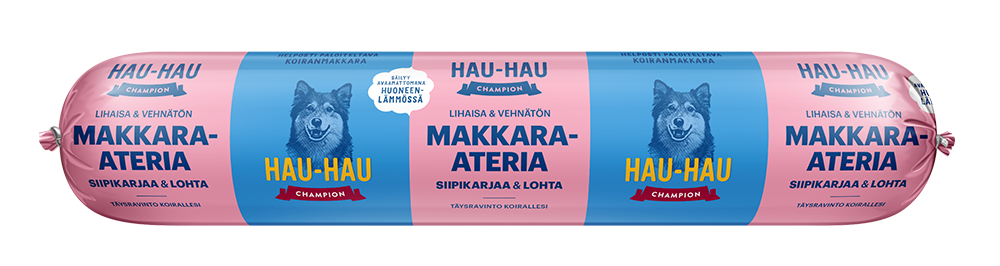 Dešra šunims HAU-HAU CHAMPION, su paukštiena ir lašiša, 500g
